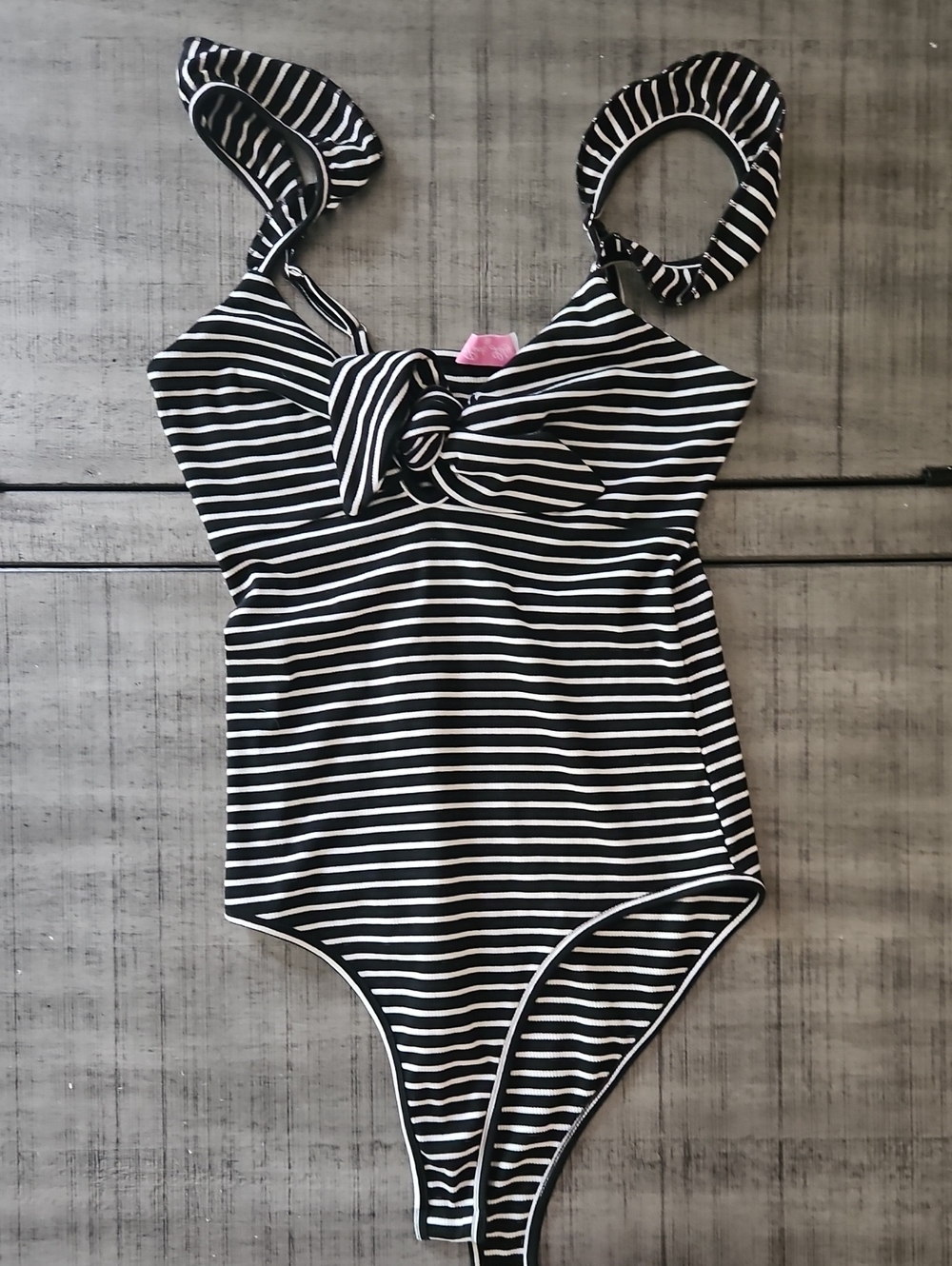 Black and White Striped Bodysuit